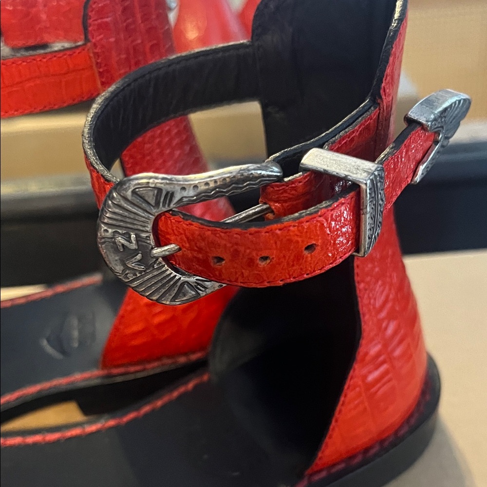 Zadig & Voltaire Red Studded Sandals - Picture 4 of 7